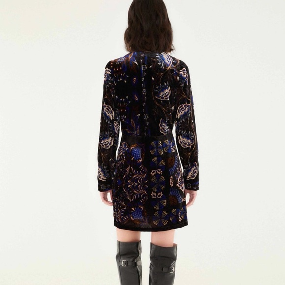 Farm Rio Black Arabesque Mix Scarves Wrap Mini Dress, XS - Picture 2 of 13